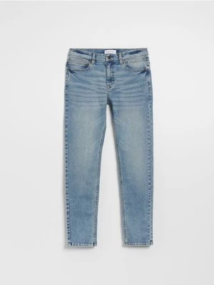 Jasnoniebieskie jeansy slim fit z efektem sprania House
