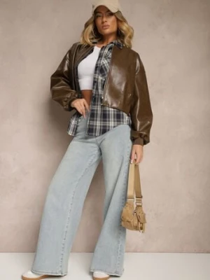 Jasnoniebieskie Jeansy Wide Leg High Waist Sesionis