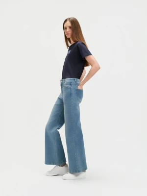Jasnoniebieskie jeansy wide leg TOP SECRET