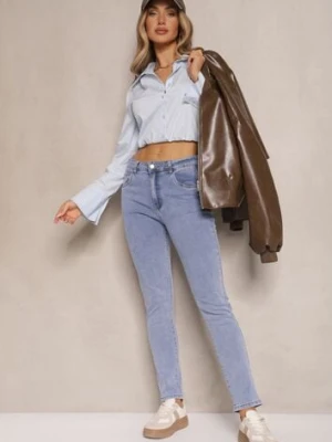Jasnoniebieskie Jeansy z Bawełną Typu Skinny Novanisse