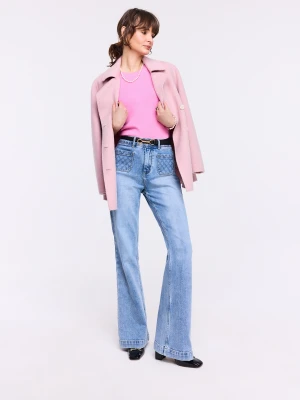 Jasnoniebieskie jeansy z ozdobnymi kieszeniami TARANKO