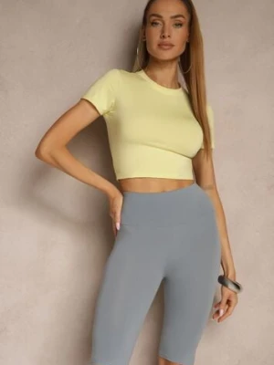 Jasnoniebieskie Klasyczne Szorty o Fasonie Kolarek Livindra ideal