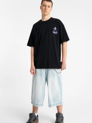 Jasnoniebieskie krótkie spodenki jeansowe model JORTS z efektem sprania Reporter