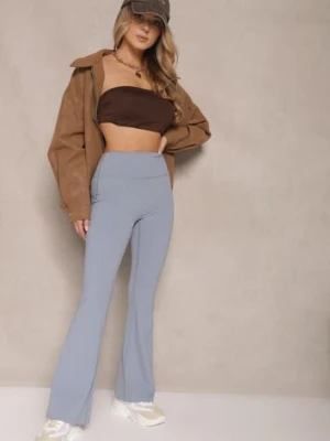 Jasnoniebieskie Legginsy Dzwony High Waist Korivienne romee's