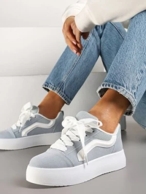 Jasnoniebieskie Sneakersy Kultowe Tenisówki na Grubej Podeszwie Nurisora ideal