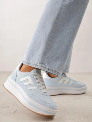 Jasnoniebieskie Sneakersy na Grubej Podeszwie Ozdobione Geometrycznym Wzorem Asoastis seastar