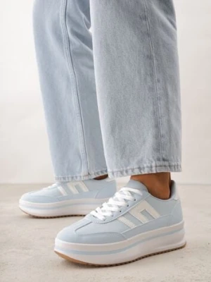 Jasnoniebieskie Sneakersy na Platformie z Geometrycznym Motywem Hippiopis seastar