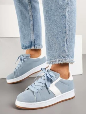 Jasnoniebieskie Sneakersy Ozdobione Paskiem Zrulla