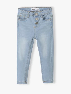 Jasnoniebieskie spodnie jeansowe skinny dla dziewczynki Minoti