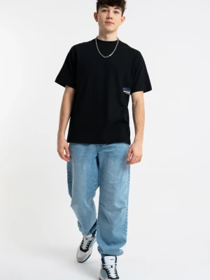 Spodnie chłopięce jeansowe jogger z efektem sprania Reporter