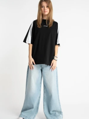 Jasnoniebieskie spodnie jeansowe WIDE LEG z efektem sprania Reporter