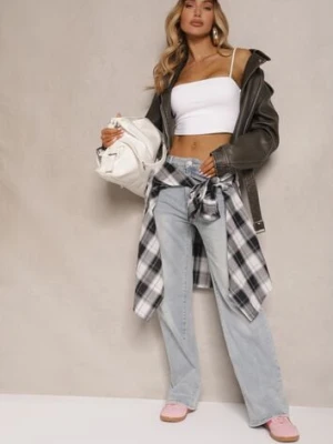 Zdjęcie produktu Jasnoniebieskie Szerokie Jeansy High Waist Lanosisa milas91