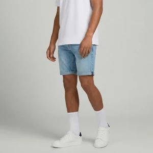 Jasnoniebieskie szorty jeansowe slim fit z efektem sprania House