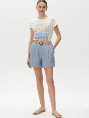 Jasnoniebieskie szorty z zakładkami Greenpoint
