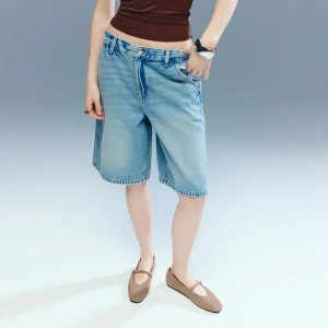 Jasnoniebiskie jeansowe szorty bermudy baggy fit House