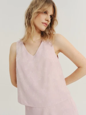 Jasnoróżowa bluzka w subtelna kwiaty Greenpoint