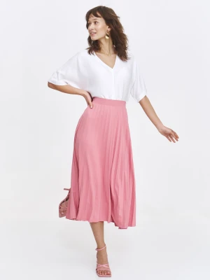 Jasnoróżowa elegancka spódnica midi Top Secret