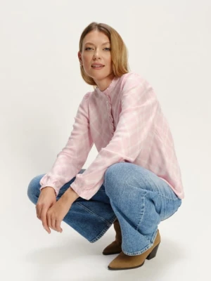 Jasnoróżowa koszula w delikatną kratę Greenpoint