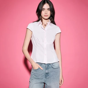 Jasnoróżowa koszula z krótkim rękawem House