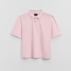 Jasnoróżowa koszulka polo loose fit House różowy