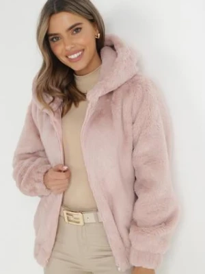 Jasnoróżowa Kurtka Futerko Teddy Oversize Denon j&x