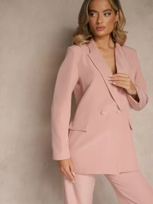 Jasnoróżowa Marynarka Dwurzędowa Tanou new collection