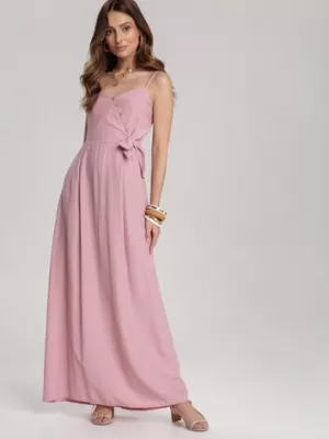 Jasnoróżowa Sukienka Pallepheu r&f fashion
