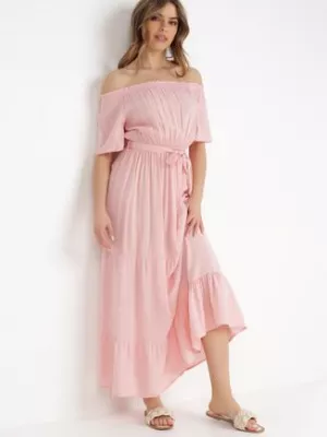 Jasnoróżowa Sukienka z Wiskozy Telephanassa j&x