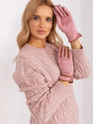 Jasnoróżowe dotykowe rękawiczki damskie Wool Fashion Italia