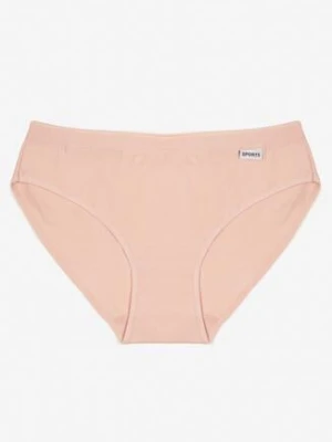 Jasnoróżowe Gładkie Majtki Figi z Bawełny Laniriela han