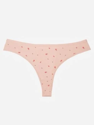 Jasnoróżowe Majtki Strongi z Drobnym Nadrukiem z Bawełną Clymeine