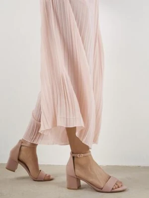 Jasnoróżowe Sandały Vices na Obcasie w Klasycznym Stylu Jelhiris