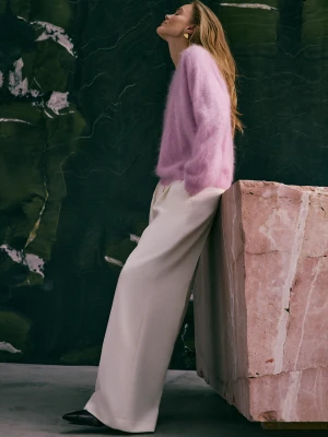 Jasnoróżowy sweter 100% kaszmir TARANKO