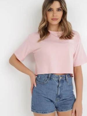 Jasnoróżowy T-shirt Rheniala glo-story