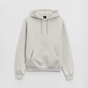 Jasnoszara bluza basic regular fit z kapturem House