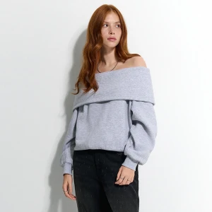 Zdjęcie produktu Jasnoszara bluza off shoulder House