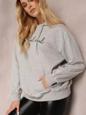 Jasnoszara Bluza Taniamenis r&f fashion