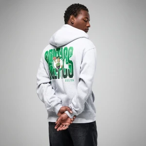 Jasnoszara bluza z kapturem i motywem Boston Celtics House
