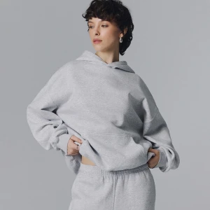 Jasnoszara bluza z kapturem loose fit House