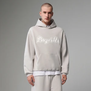 Jasnoszara bluza z nadrukiem Synth House