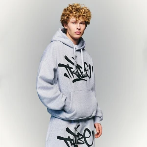 Jasnoszara bluza z nadrukiem w stylu graffiti House