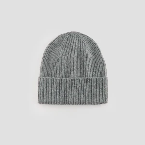 Jasnoszara czapka beanie z podwiniętym dołem House jasnoszary