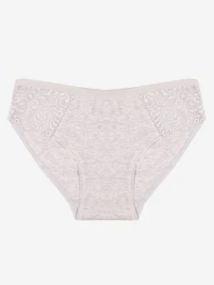 Jasnoszare Bawełniane Majtki Figi o Klasycznym Fasonie Venalice