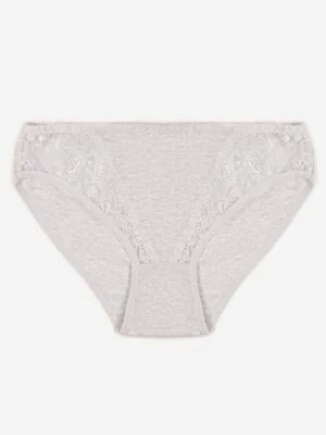 Jasnoszare Bawełniane Majtki Figi Zdobione Koronką Erpolia han