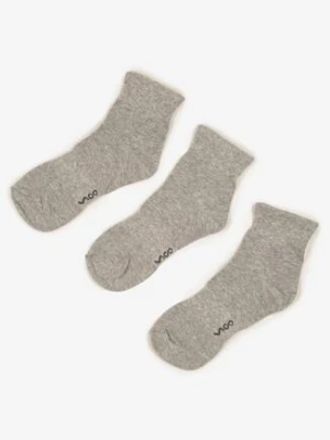 Jasnoszare Bawełniane Skarpety za Kostkę 3 Pack Foliane vico