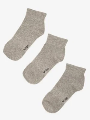 Jasnoszare Bawełniane Skarpety za Kostkę Ozdobione Napisem Folmeva vico