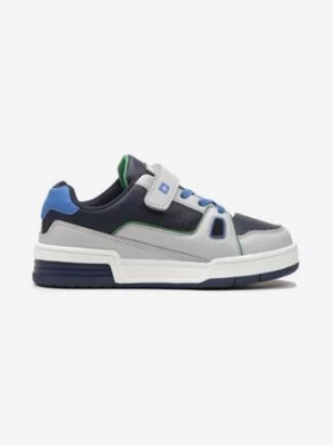 Jasnoszare Buty Sportowe na Rzep na Grubej Podeszwie z Ozdobnymi Detalami Lioralight