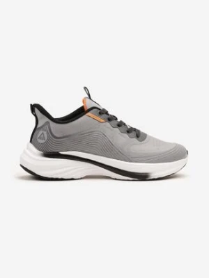 Jasnoszare Buty Sportowe Sneakersy Ozdobione Tłoczonym Wzorem Axevia