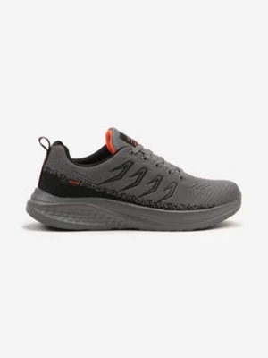 Jasnoszare Buty Sportowe Sneakersy z Geometrycznym Wzorem Odalise