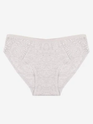 Jasnoszare Gładkie Majtki Figi z Bawełny Venessila